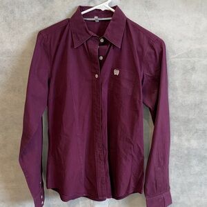 Cinch Women's Deep Purple Long Sleeve Blouse